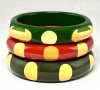 SZ28 Shultz bakelite dotted bangles